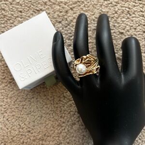 Gold and Pearl Statement Ring